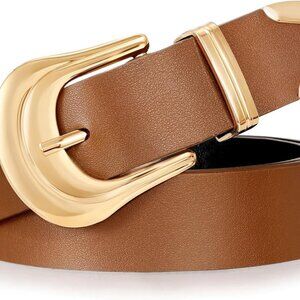 Women's Faux Leather Belt Plus Size Western Buckle Casual Dress Waist